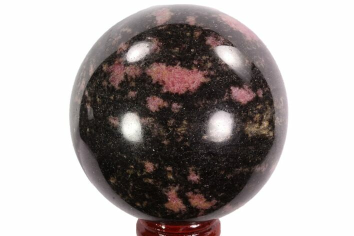 Polished Rhodonite Sphere - Madagascar #95044